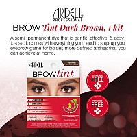 Ardell Brow Tint Dark Brown Longerlasting Semipermanent Brow Dye With Natural Extracts Complete Brow Tinting Kit 1 Pack