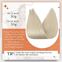 Full Shine Blonde Tape In Hair Extensions 16 Inch Tape In Human Hair Extensions Color 613 Blonde Seamless Pu Tape In Extensions