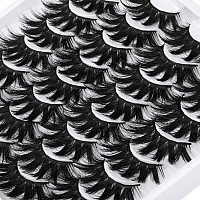 Alicrown Dramatic Eyelashes Fluffy Mixed False Lashes Lightweight Handmade Soft Volume 16 Pairs Faux Mink Lashes Pack