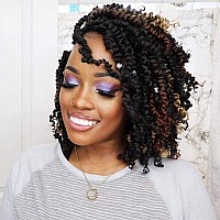 TOYOTRESS Tiana Passion Twist Hair - 12 inch 8 Pcs Pre-twisted Crochet Braids Ombre Brown, Synthetic Braiding Hair Extension ( 12 Inch, T30)