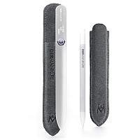 Germanikure Crystal Glass Cuticle Stick File Away Your Worries Nail File Set In Suede Leather Case Handmade In Czech Republi