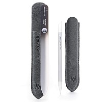 Germanikure Crystal Glass Cuticle Stick Philosopher By Night Nail File Set In Suede Leather Case Handmade In Czech Republic