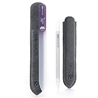 Germanikure Crystal Glass Cuticle Stick Im Too Pretty To Work Nail File Set In Suede Leather Case Handmade In Czech Republi