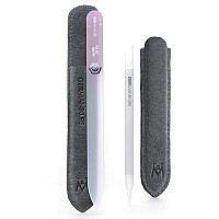 Germanikure Crystal Glass Cuticle Stick You Are Amazing Nail File Set In Suede Leather Case Handmade In Czech Republic Pro