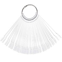 Hedume 12 Set Total 600 Tips Clear Nail Swatches Sticks With Metal Screw Split Ring Holder Transparent Fanshaped Nail Art Tips