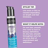 John Frieda Anti Frizz, Frizz Ease Dream Curls Cream Oil, Hydrating Hair Oil for Curly, Frizzy Hair, Nourishes Dry and Damaged Hair, for Bouncy Curls, 3.5 Fluid Ounces