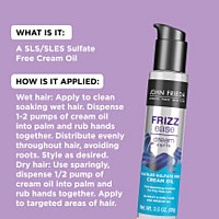 John Frieda Anti Frizz, Frizz Ease Dream Curls Cream Oil, Hydrating Hair Oil for Curly, Frizzy Hair, Nourishes Dry and Damaged Hair, for Bouncy Curls, 3.5 Fluid Ounces