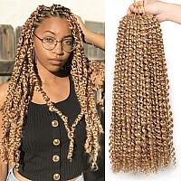 Leeven 24 Inch 2 Packs Water Wave Passion Twist Crochet Hair Blonde Hot Water Setting Synthetic Passion Twists Crochet Braids Ha