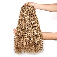 Leeven 24 Inch 2 Packs Water Wave Passion Twist Crochet Hair Blonde Hot Water Setting Synthetic Passion Twists Crochet Braids Ha