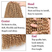 Leeven 24 Inch 2 Packs Water Wave Passion Twist Crochet Hair Blonde Hot Water Setting Synthetic Passion Twists Crochet Braids Ha