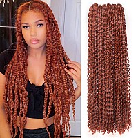 Leeven 7 Packs 24 Inch Copper Red Passion Twist Hair For Butterfly Locs Long Bohemian 350 Water Wave Passion Twists Crochet Bra