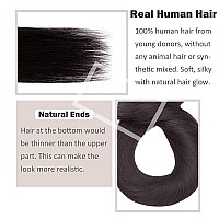 Hairro Tape In Hair Extensions 22 Inch Long Straight Human Hair 1B Natural Black 30G Thin Seamless Skin Weft Glue In Human Hair