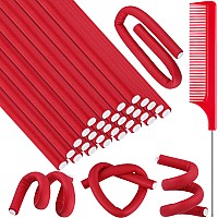 Syhood 30 Pcs Flexible Curling Rods 945 Twist Foam Hair Rollers Soft Foam No Heat Hair Rods Rollers And 1 Steel Pintail Comb R