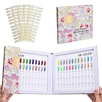 Noverlife 120 Nail Colors Display Book With 120 False Nail Tips Nail Art Samples Color Swatches Cardboard Nail Gel Polish Disp