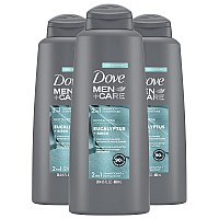 Dove Men Care 2 In 1 Shampoo Conditioner Eucalyptus Birch 3 Count For Healthylooking Hair Naturally Derived Plant Based Cle