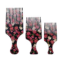 AUEAR, 3 Pack Hair Pick Comb Smooth Fist Hair Picks for Afro Hair Plastic Lift Detangle Hair Comb African Hair Brush Hairdressing Styling for Women and Men