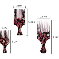 AUEAR, 3 Pack Hair Pick Comb Smooth Fist Hair Picks for Afro Hair Plastic Lift Detangle Hair Comb African Hair Brush Hairdressing Styling for Women and Men