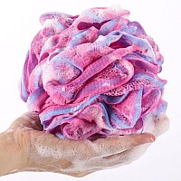 Btyms 4 Pieces 75Gpc Shower Loofahs Large Bath Sponge Mesh Pouf Wash Puff Shower Poof Body Loofas For Bathing