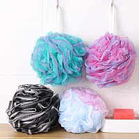 Btyms 4 Pieces 75Gpc Shower Loofahs Large Bath Sponge Mesh Pouf Wash Puff Shower Poof Body Loofas For Bathing