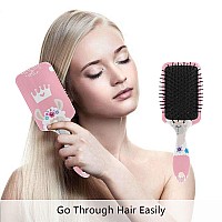 Princess Llama Detangler Hair Brushes Anti Static Massage Comb Hair Brush For Women Girls Curly Straight Long Or Short Hair