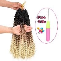 Honey Blonde Passion Twist Hair 22 Inch Long Water Wave Crochet Hair Bohemian Curl Passion Twist Synthetic Crochet Braids For Br