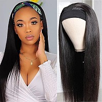 Tnice Headband Wig Human Hair Straight 16 Inch Headband Wigs For Black Women Glueless None Lace Front Human Hair Wigs Brazilian