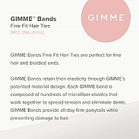 Gimme Beauty - Fine Hair Ties - No Damage Hair Bands - Neutral - Seamless Microfiber Elastics - Hair Accessories With All Day Hold - No Snagging, Dents, or Breakage Hair Tie Pack (9 count)