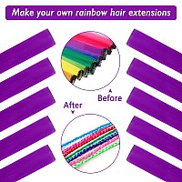 20 Inch Colored Clip In Hair Extensions 10Pcs Straight Hair Synthetic Hairpieces For Party Highlight Purple