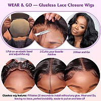 Muokass 250% Density Glueless Wigs Human Hair Pre Plucked Pre Cut 5X5 Hd Lace Closure Wigs Human Hair Straight Lace Front Wigs Human Hair For Women Glueless Wigs 28 Inch