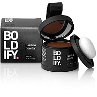 BOLDIFY Hairline Powder Instantly Conceals Hair Loss, Root Touch Up Hair Powder, Hair Toppers for Women & Men, Hair Fibers for Thinning Hair, Root Cover Up, Stain-Proof 48 Hour Formula (Medium Brown)