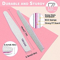 Professional Nail Files Emery Board Nail File For Natural Nails 100180240 Grit Nail Files For Acrylic Nails 12Pcs Fine Grit N