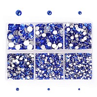 Ad Beads 4300 Pieces Flat Back Nail Art Rhinestones Round Beads 6 Sizes 265Mm With Storage Organizer Boxrhinestones Picking