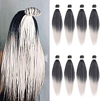 Leeven 26 Inch 8 Packs Prestretched Ez Braiding Hair Professional Easy Crochet Braiding Hair Hot Water Setting Perm Yaki Synthe