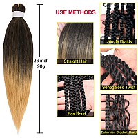 Leeven 26 Inch 8 Packs Prestretched Ez Braiding Hair Professional Easy Crochet Braiding Hair Hot Water Setting Perm Yaki Synthe