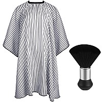 Febsnow Professional Hair Cutting Cape With Neck Duster Brush Salon Barber Cape Hair Cutting Accessories Stripe