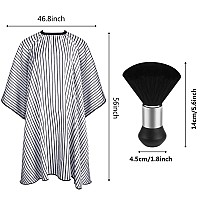 Febsnow Professional Hair Cutting Cape With Neck Duster Brush Salon Barber Cape Hair Cutting Accessories Stripe