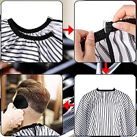 Febsnow Professional Hair Cutting Cape With Neck Duster Brush Salon Barber Cape Hair Cutting Accessories Stripe