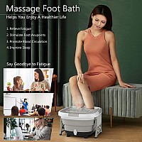 Giantex Foot Spa Foot Bath Massager With Heat Bubbles 6 Motorized Shiatsu Rollers Time Temperature Settings Folding Cover