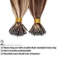 Sego Nano Ring Bead Human Hair Extension Micro Rings Beads Loop Hand Tied Hairpiece Prebonded Nano Tip Remy Hair Extensions 22