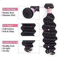 Ls Hair Loose Deep Wave Bundles With Closure10 12 14 With 10Free Part 10A 100 Unprocessed Brazilian Loose Deep W