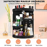 Hemtroy 360 Degree Rotating Makeup Organizer For Vanity Extra Large Capacity Beauty Organizer Adjustable Diy 7 Layers Perfume