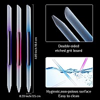 6 Pieces Glass Cuticle Pusher Glass Cuticle Stick Set Double Sided Crystal Glass Nail Files Manicure Pedicure Precision Filing C