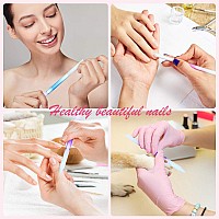 6 Pieces Glass Cuticle Pusher Glass Cuticle Stick Set Double Sided Crystal Glass Nail Files Manicure Pedicure Precision Filing C