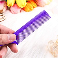 3 Packs Rat Tail Comb Steel Pin Rat Tail Carbon Fiber Heat Resistant Teasing Combs With Stainless Steel Pintail Purple