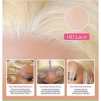 Blonde Bob Wigs Human Hair 13X4 Lace Front Brazilian Virgin Hair Middle Part Silky Straight For Women 10Inch Layered Hd Transpre