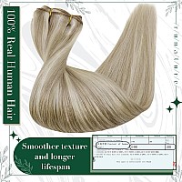 Runature Real Human Hair Clip In Extesnions Double Weft Clip In Hair Extensions Human Hair Ash Brown Mix Platinum Blonde Remy Ha