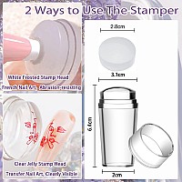 Biutee Nail Stamper Kit Nail Art Stamping Plate Set Stamping Nail Polish Gel Stamp Plate Jelly Silicone Stamper Scraper Flower Lace Line kiss Stencil Template Tool Supplies for Holiday (Storage Bag)