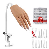 Lionvison Practice Hand For Acrylic Nails Silicone Nail Hand Practice Flexible Fingers Fake Training Hand False Mannequin Hand