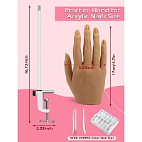 Lionvison Practice Hand For Acrylic Nails Silicone Nail Hand Practice Flexible Fingers Fake Training Hand False Mannequin Hand