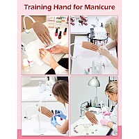 Lionvison Practice Hand For Acrylic Nails Silicone Nail Hand Practice Flexible Fingers Fake Training Hand False Mannequin Hand